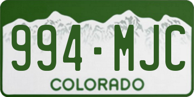 CO license plate 994MJC
