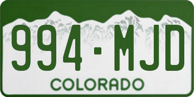 CO license plate 994MJD