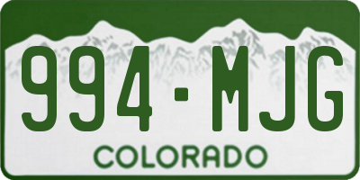 CO license plate 994MJG