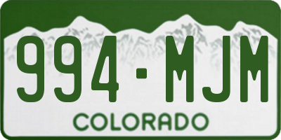 CO license plate 994MJM