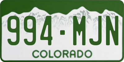CO license plate 994MJN