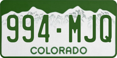 CO license plate 994MJQ
