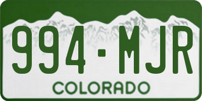 CO license plate 994MJR