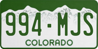 CO license plate 994MJS