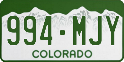 CO license plate 994MJY