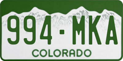 CO license plate 994MKA