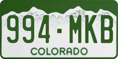 CO license plate 994MKB