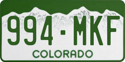CO license plate 994MKF