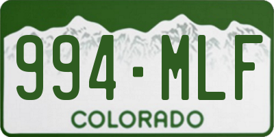 CO license plate 994MLF