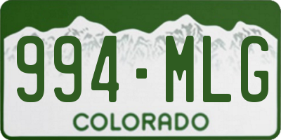 CO license plate 994MLG