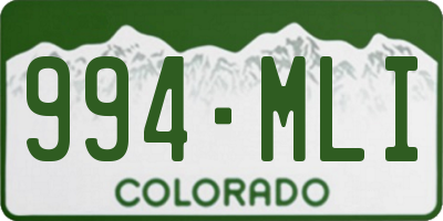 CO license plate 994MLI