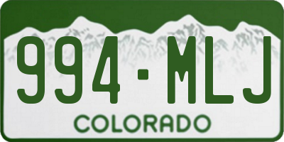 CO license plate 994MLJ