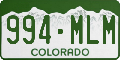 CO license plate 994MLM