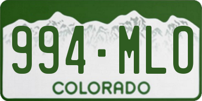CO license plate 994MLO