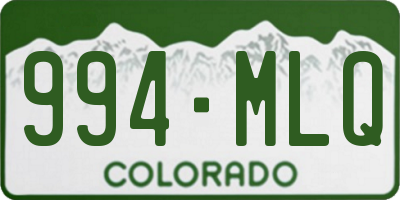 CO license plate 994MLQ