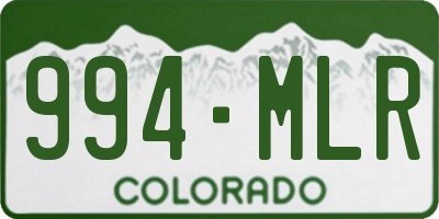 CO license plate 994MLR