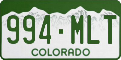 CO license plate 994MLT