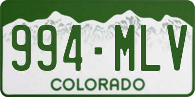 CO license plate 994MLV
