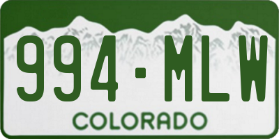 CO license plate 994MLW
