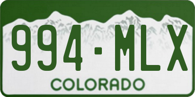 CO license plate 994MLX
