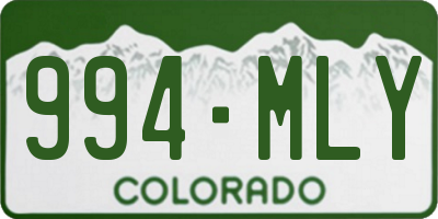 CO license plate 994MLY