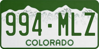 CO license plate 994MLZ