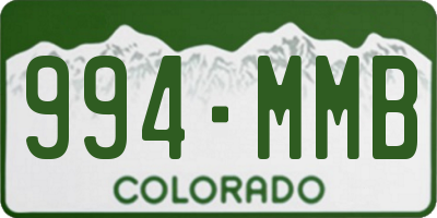 CO license plate 994MMB