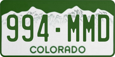 CO license plate 994MMD
