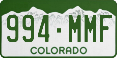 CO license plate 994MMF