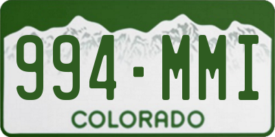 CO license plate 994MMI