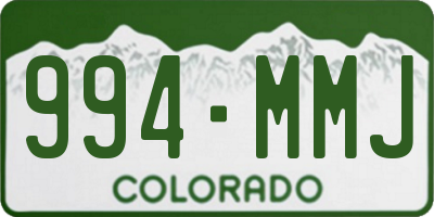 CO license plate 994MMJ