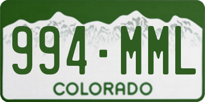 CO license plate 994MML