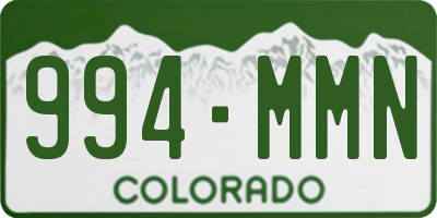CO license plate 994MMN