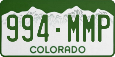 CO license plate 994MMP