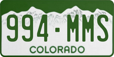 CO license plate 994MMS