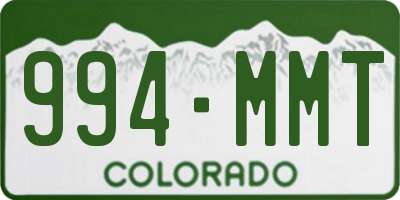 CO license plate 994MMT