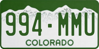 CO license plate 994MMU