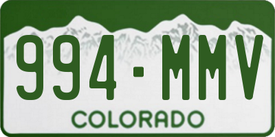 CO license plate 994MMV