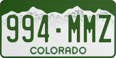 CO license plate 994MMZ