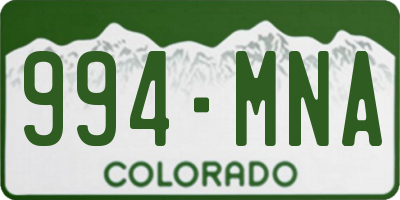 CO license plate 994MNA