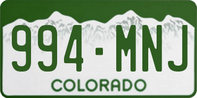 CO license plate 994MNJ