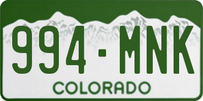 CO license plate 994MNK