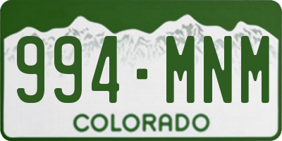 CO license plate 994MNM