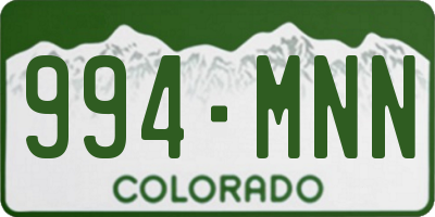 CO license plate 994MNN