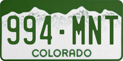 CO license plate 994MNT