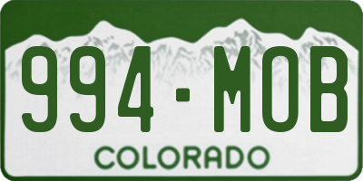 CO license plate 994MOB