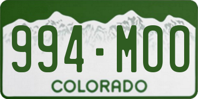 CO license plate 994MOO