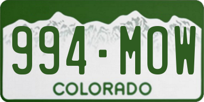 CO license plate 994MOW