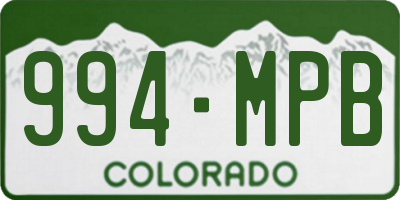 CO license plate 994MPB