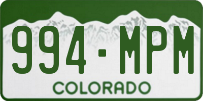 CO license plate 994MPM